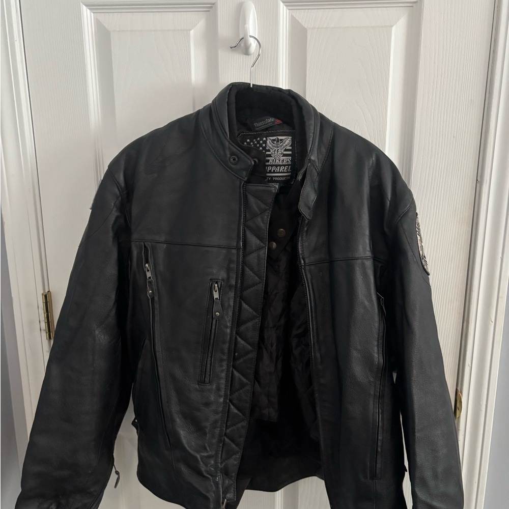 Leather Motorcycle Jacket - Picture 3 of 7